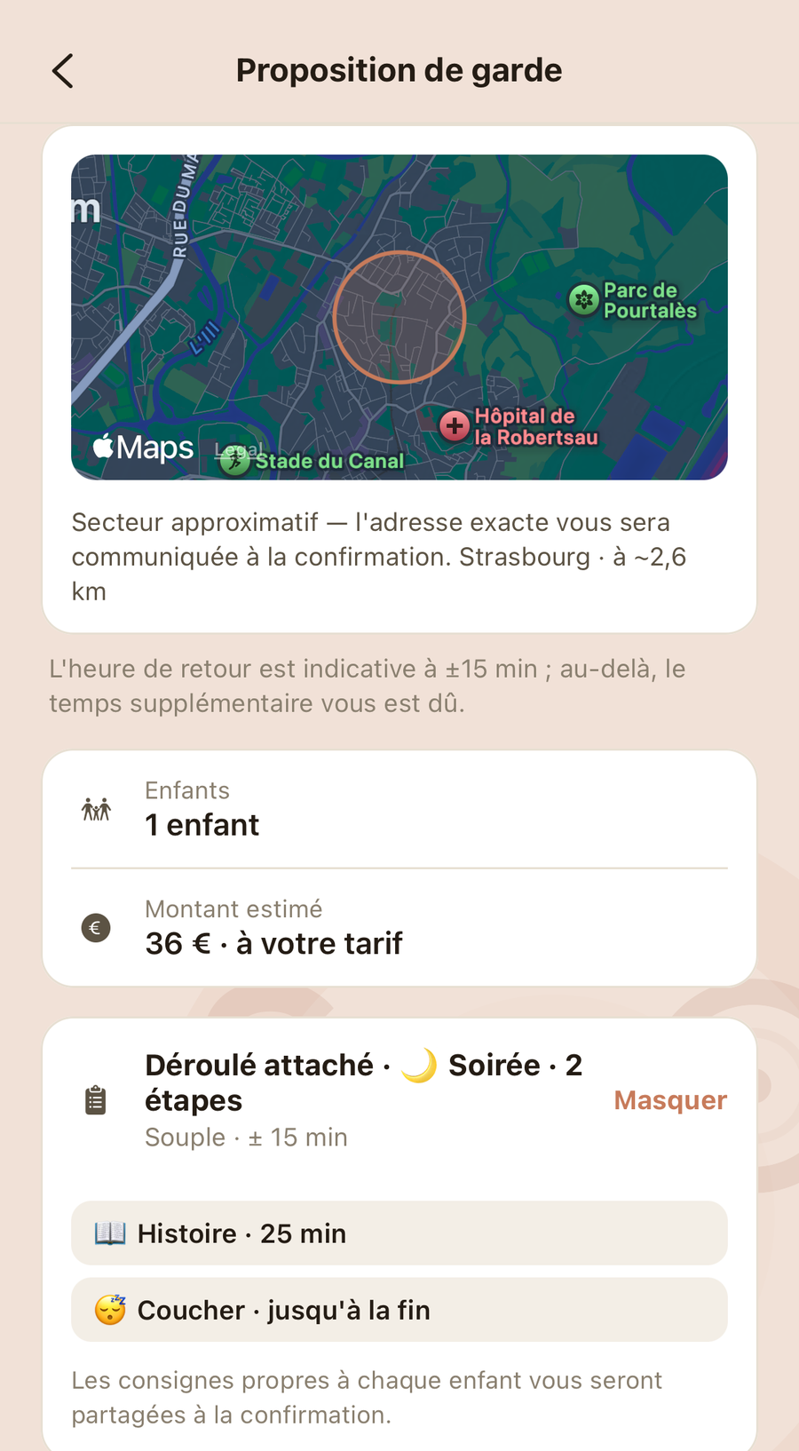 La proposition arrive chez la baby-sitter